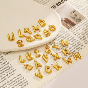 Colgante de acero inoxidable con forma de globo con 26 letras del alfabeto para la elaboración de collares, de Yunnique - Product Image 1