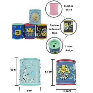 LA Printed Silicone Protective <b>Sleeve</b> Case for Students Novelty Stationery Cartoon Pencil Sharpener From Factory - Product Image 2