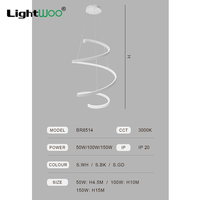 Lustre suspendu LED en acrylique blanc nordique en spirale pour couloir, éclairage linéaire de luxe pour salle à manger, escalier, villa