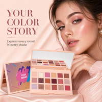 Palette de fards à paupières imperméables 18 couleurs, étiquette privée, logo personnalisé, Beauty Glazed pour un look naturel