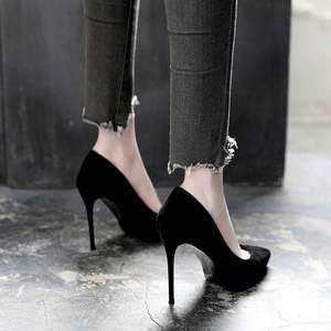 Hermosos Zapatos de Tacón Alto Clásicos de Color, Zapatos de Tacón de Aguja con Punta Puntiaguda para Mujer, Zapatos de Fiesta - Product Image 1