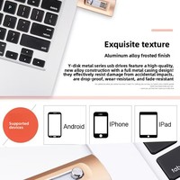 Clé USB Métallique Compatible - Grande Capacité 64 Go, Triple Fonction, Double Utilisation pour Téléphone Portable et Ordinateur, Interface USB 2.0/3.0