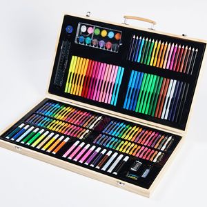 Juego de bolígrafos de acuarela de 220 piezas, bolígrafo de colores de pintura artística personalizada para niños en caja de madera - Product Image 1