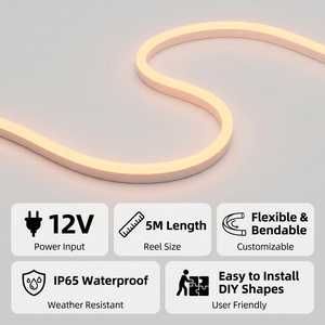 12V LED <b>Neon</b> <b>Flex</b> Strip Light Kit 2835 IP65 Waterproof Flexible Cuttable for Advertising Sign Contour Lighting Outdoor - Product Image 6