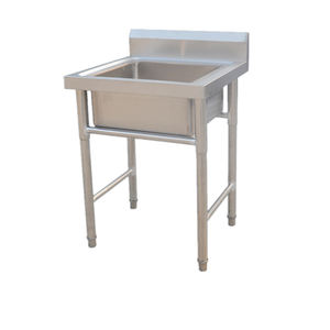 Évier utilitaire extérieur à cuve unique, autoportant, en acier inoxydable 304/201, avec pieds carrés, pour hôtel, cuisine commerciale, poste de travail - Product Image 2