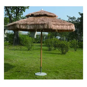 Оптовая продажа, Мальдивские пластиковые Имитационные огнестойкие искусственные бамбуковые соломенные пляжные зонты