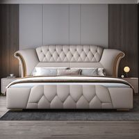 Lit en bois avec structure et trois tiroirs, en cuir véritable, pour chambre à coucher – Vente directe usine