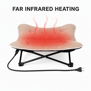 Coussin chauffant pour animaux de compagnie ZT personnalisé, amovible et lavable, à infrarouge lointain, pliable et à motifs imprimés, conçu pour chiens et chats - Product Image 2