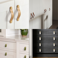 Poignée en cuir de vachette personnalisée bouton meubles cuisine armoire placard tiroir porte tire poignées en cuir