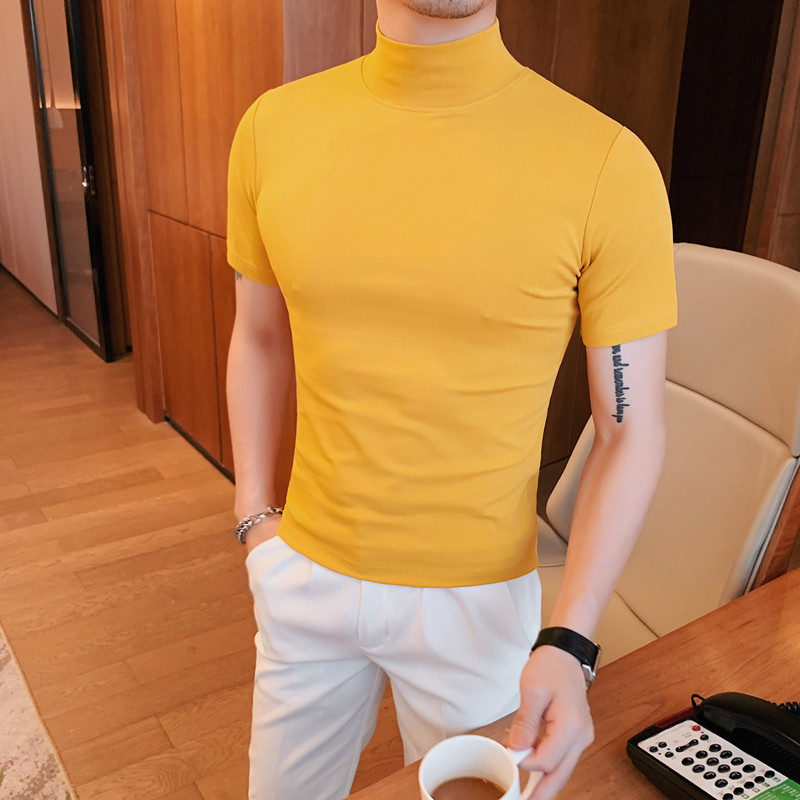 Yellow half turtleneck
