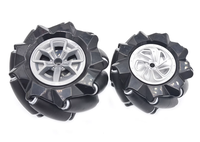 Roda Omni 60mm 80mm 97mm dengan roda Mecanum Motor kopling logam heksagonal 6mm untuk Robot pintar AGV