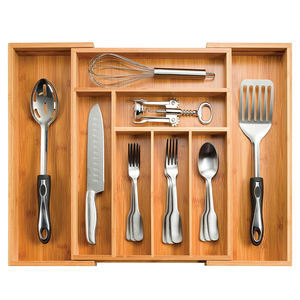 Su misura in legno espandibile cucina utensile di bambù di stoccaggio vassoio <span class=keywords><strong>porta</strong></span> <span class=keywords><strong>posate</strong></span> <span class=keywords><strong>per</strong></span> <span class=keywords><strong>cassetti</strong></span> organizzatore - Product Image 1
