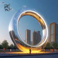 BLVE grand art abstrait moderne géant arabie saoudite conception de bâtiment en métal sculpture énorme en acier inoxydable