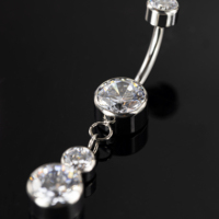 Anneau de nombril romantique en titane G23 avec zircon incrusté, bijou de corps tendance pour mariage, idéal comme cadeau