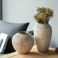 Vase en Argile Rétro Style Rustique Antique en Céramique Émaillée Bulles pour Décoration de Table Maison d'Art