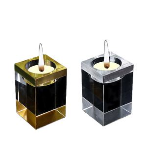 <span class=keywords><strong>Portacandele</strong></span> con <span class=keywords><strong>vetro</strong></span> personalizzato inciso oro o argento in cristallo Tealight per bomboniere o decorazioni per la casa - Product Image 2