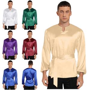 Camisa litúrgica para hombre, blusas holgadas, tops para danza lírica, eventos de ballet latino, ropa, trajes de baile - Product Image 1