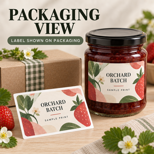 Custom Printed Vinyl Jam Jar Label <strong>Sticker</strong> for Fruit <strong>Spread</strong> Food Packaging and Private Brand Logo Printing with Artwork - Product Image 4