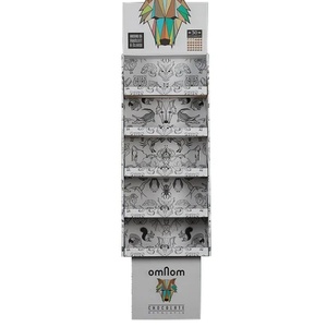 High Quality PP Material Freestanding Floor <b>Display</b> <b>Racks</b> Assembled Cardboard Counter Stand for Retail Cutting Included - Product Image 5