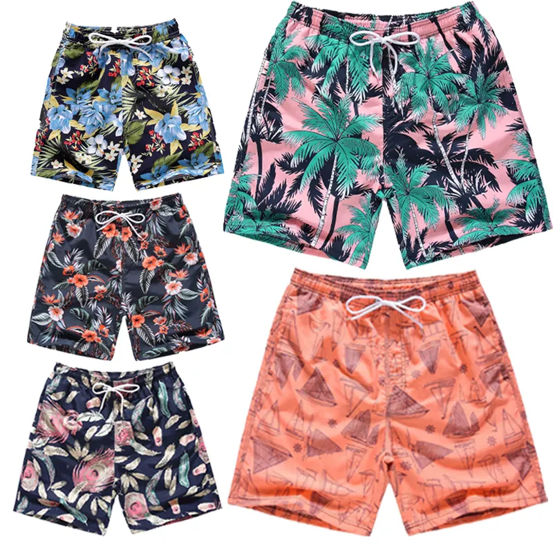 Bañadores personalizados con calzoncillos, ropa de playa, traje de baño de secado rápido para hombre, pantalones cortos de playa con estampado tropical, bañadores para hombre