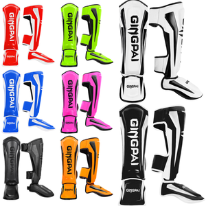Protège-Tibias Muay Thai / MMA En Cuir PU – Protection Complète Tibia + Coup De Pied Pour Kickboxing