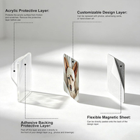 Kit de supports magnétiques vierges en PVC transparents et écologiques pour réfrigérateur, gravure laser, support magnétique auto-adhésif pour affichage de photos personnalisées à la maison