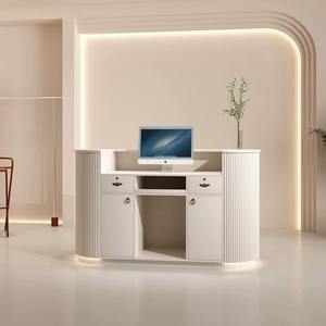 Mostrador Curvo Minimalista Pequeño para <span class=keywords><strong>Consultorio</strong></span> <span class=keywords><strong>Dental</strong></span>, Recepción <span class=keywords><strong>de</strong></span> Tienda <span class=keywords><strong>de</strong></span> Ropa, Recepción <span class=keywords><strong>de</strong></span> Hospital <span class=keywords><strong>Dental</strong></span> y Caja - Product Image 3