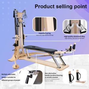 Pura <span class=keywords><strong>Flow</strong></span> Professional pour <span class=keywords><strong>Pilates</strong></span> Reformer en érable blanc pour utilisation à domicile - Équipement de musculation pour la santé et le fitness multifonctionnel - Product Image 3