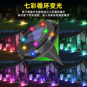 Poplor Solar Garden Light Led 10 Leds Side Light Water Resistant Outdoor Lawn Lamp With Solar Panel And <b>Battery</b> Included - Product Image 4