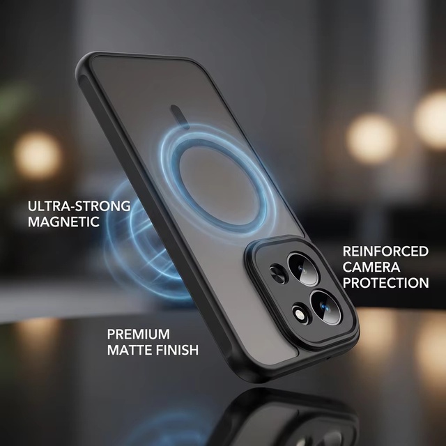 For Redmi 15C/14C 5G Translucent Matte Shockproof Phone Case, Magnetic Wireless Charging Fundas Carcasa