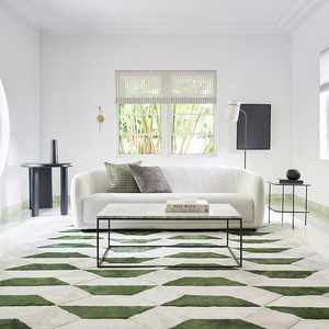 Tappeto Moderno di Lusso Leggero Tessuto a Mano <span class=keywords><strong>per</strong></span> Soggiorno, Nuovo Modello 2026, Verde a Quadri, di Alta Gamma, Semplice, <span class=keywords><strong>per</strong></span> Casa, Camera da Letto, Studio, Comodino - Product Image 4