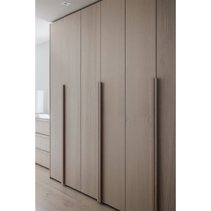 Prima Minimalist <strong>Wardrobe</strong> with <strong>Slim</strong> Handles and Durable Board Materials for Long-Term Home Use Wooden Color Natural Closet - Product Image 2