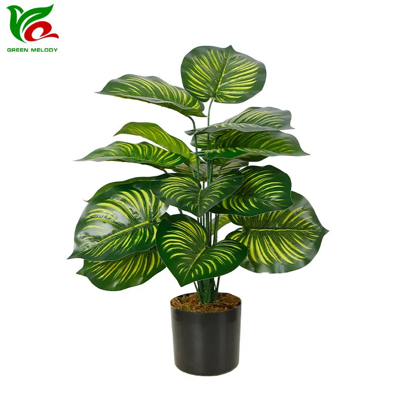 Plantas artificiais decorativas, venda direta de fábrica, plantas de plástico vegetais, folhas verdes escuras, plantas artificiais, decoração caseira