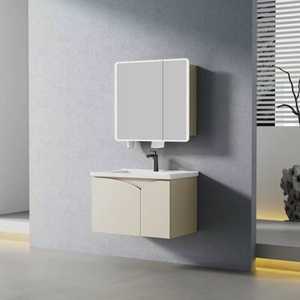 纯色简约防水坚固耐用不锈钢浴室柜，带双门储物空间 - Product Image 3
