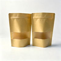 Sacs d'emballage Doypack en papier kraft brun refermables avec fermeture éclair, thermoscellables, pour le stockage alimentaire