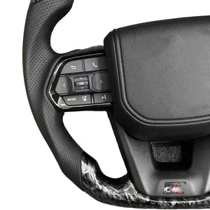 Volant de style sport en fibre de carbone et cuir personnalisé pour Yo Ta Alp ha Rd 2014 Land Cruiser Prado - Product Image 6