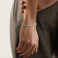 Bracelet en pierres naturelles facettées rondes de 2 mm, Amazonite, Aigue-marine, Apatite, Grenat, Perles d'eau douce, Exquis