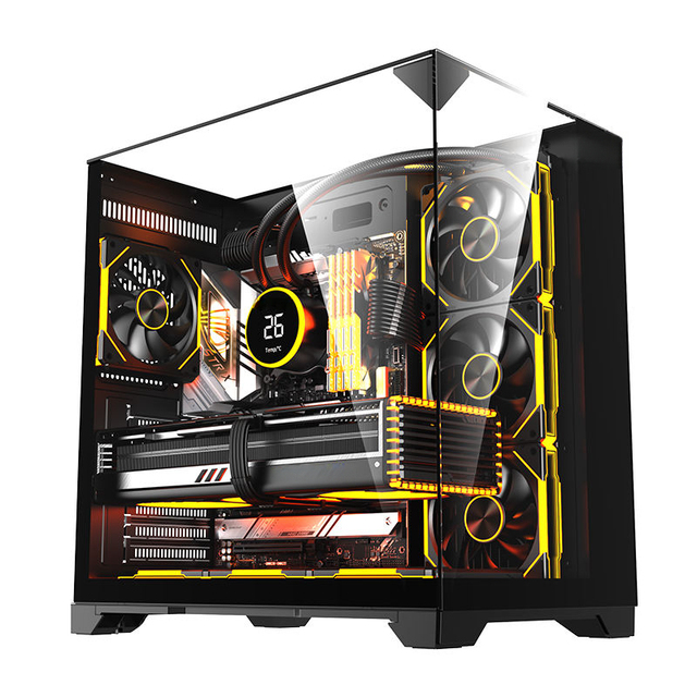 Zeromaster High Airflow Gaming PC Case ATX Mid Tower with ARGB Fans Tempered Glass