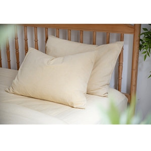 Housse de coussin en coton jaune 100% prélavé, tissée à fines rayures, durable, toutes saisons, pour hôtel, prix de gros - Product Image 1