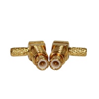 Connecteur MCX-C-JW1.5 Cuivre Plaqué Or Angle Droit Mâle MCX Connecteur à Sertir RG174 RG316 Câbles