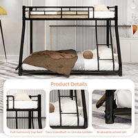 Lit superposé double en acier modulaire moderne, cadre durable et écologique, pour la maison, l'hôtel, l'appartement, le dortoir, meubles de chambre portables