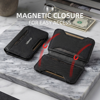 Dompet Kartu Tipis untuk Saku Depan dengan Penutup Magnetik, Anti RFID, Minimalis