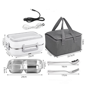 自家加熱電子ステンレス鋼食品暖かいお弁当箱大容量ポータブルオフィスホームカー用 - Product Image 5