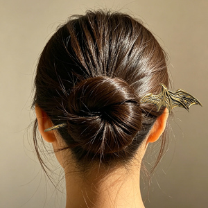 Fermaglio per Capelli in Metallo a Forma di Ala di Drago Medievale, Design Retrò, Accessorio Classico Vintage, Moda Raffinata - Product Image 4