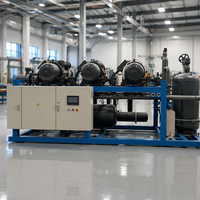 Unité de condensation industrielle fiable pour entrepôt frigorifique 300 kW, refroidie par air et eau, avec compresseur à vis R404A R507a