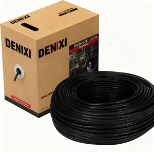 Denixi 305m 1000ft CCA mạng cáp <span class=keywords><strong>CAT5</strong></span> CAT5E PVC + PE áo khoác Mạng Cáp chống thấm nước chống nắng cho ngoài trời kỹ thuật - Product Image 2
