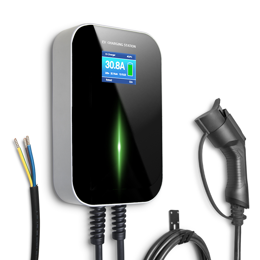 32A CE TUV FCC 250V Electric Charging Station with type 2 cable
