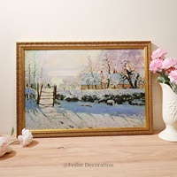 Peintures de paysages européens, fleurs, art mural vintage à l'huile, cadre en bois, toile, décoration murale pour la maison, mariage, luxe