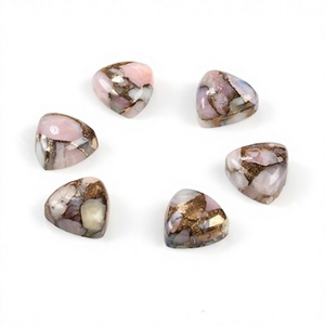 Cabujón de Cuarzo Ópalo Rosa Natural Compuesto, Forma Trillón de 12mm, Piedra Preciosa de Fondo Plano con Alto Brillo, Gemas Sueltas de Terceros - Product Image 1