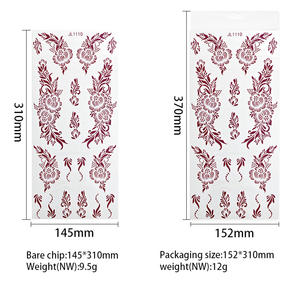 Tatuaggi Temporanei all'Henné Stile Palazzo, Adesivi con Motivi a Vite Bianchi e Marroni, Impermeabili, per Mani e Corpo - Product Image 2